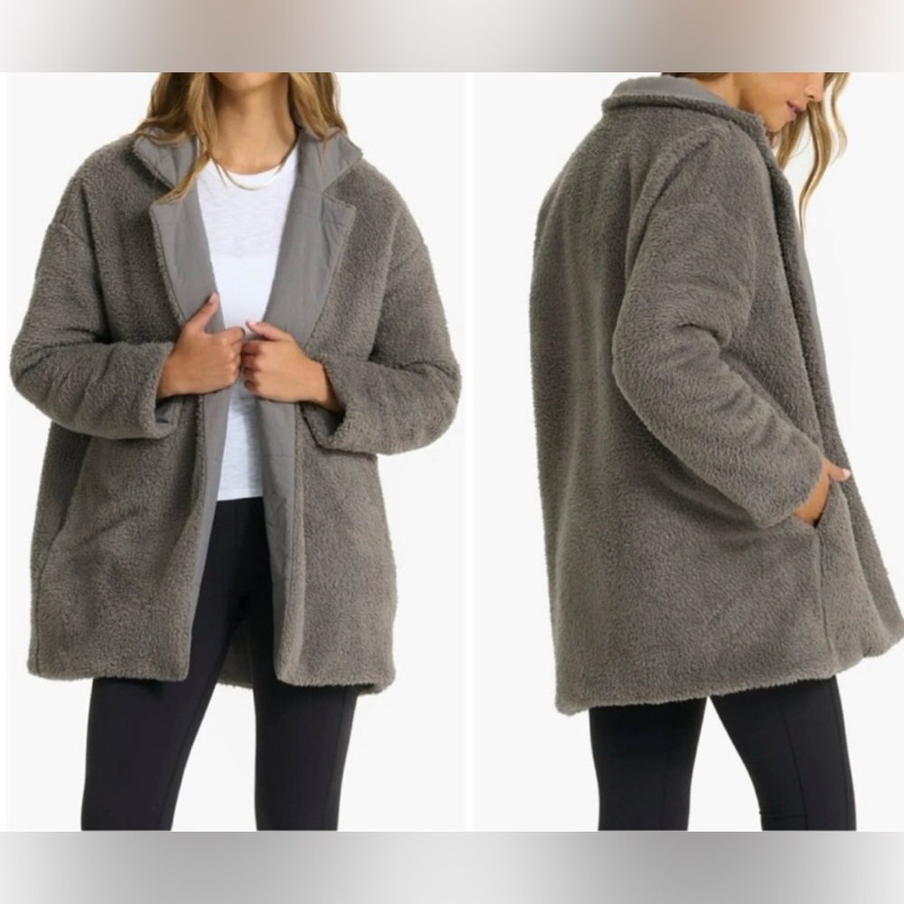 New With Tags Vuori Cozy Sherpa Blazer in Smoke Gray XS/S NWT